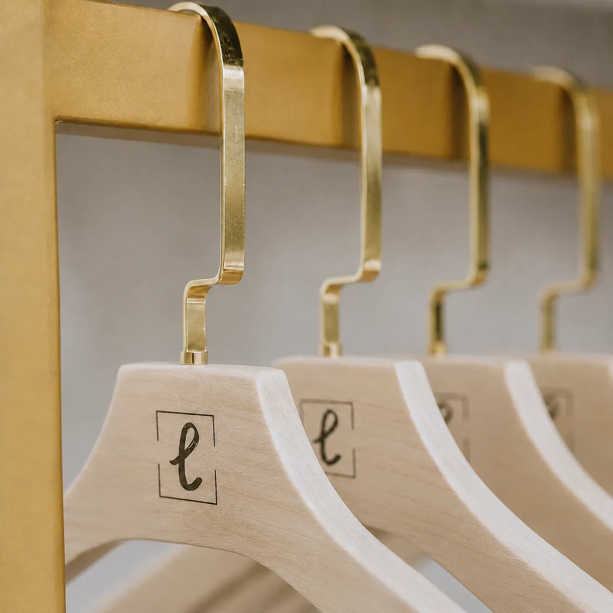 Cabides personalizados com a marca do cliente